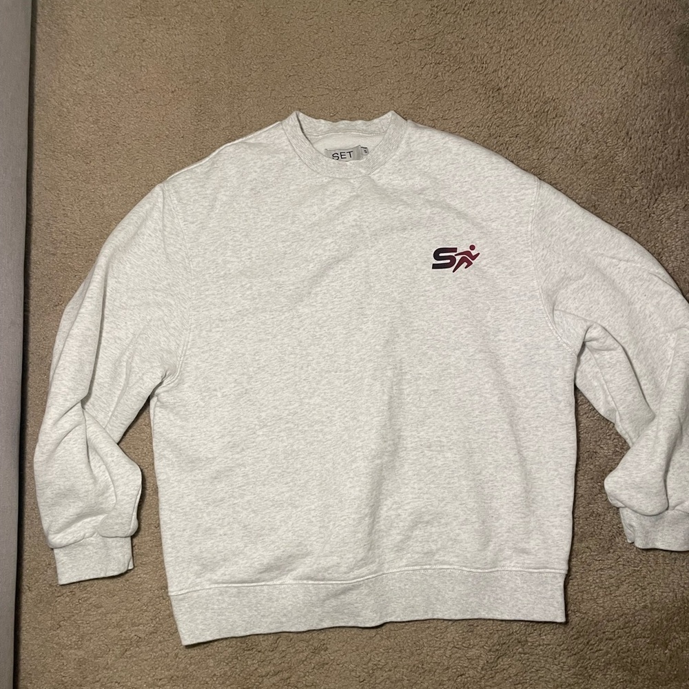 SET Active Light Heather Gray Crewneck Sweatshirt